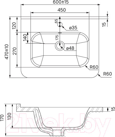 Изображение товара Тумба с умывальником IDDIS EDI60WFi95K
