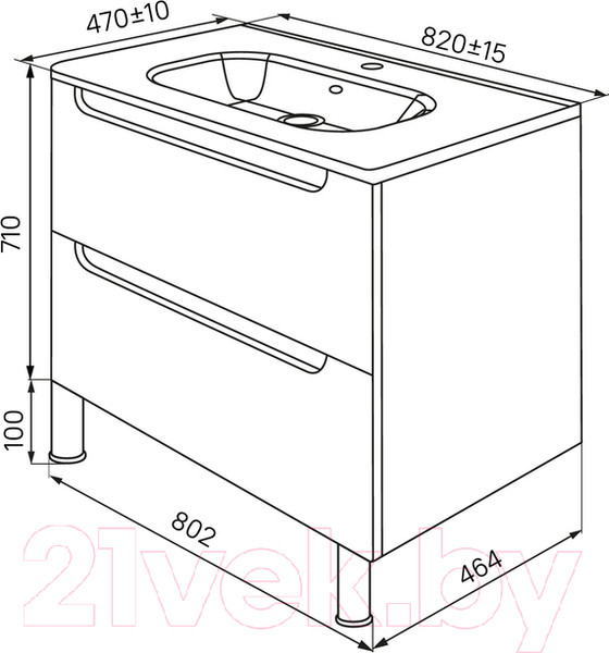 Изображение товара Тумба с умывальником IDDIS EDI80WFi95K