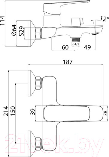 Изображение товара Смеситель IDDIS Sign SIGSB02i02WA