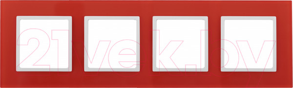 Изображение товара Рамка для выключателей и розеток ЭРА Elegance 14-5104-23 / Б0034532 (красный/белый)