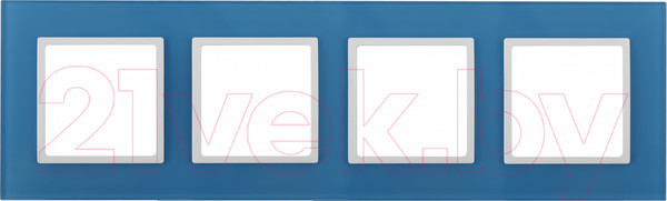 Изображение товара Рамка для выключателей и розеток ЭРА Elegance 14-5104-28 / Б0034536 (голубой/белый)