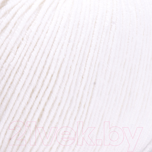 Изображение товара Пряжа для вязания Yarnart Jeans 55% хлопок, 45% акрил / 01 (160м, белый)