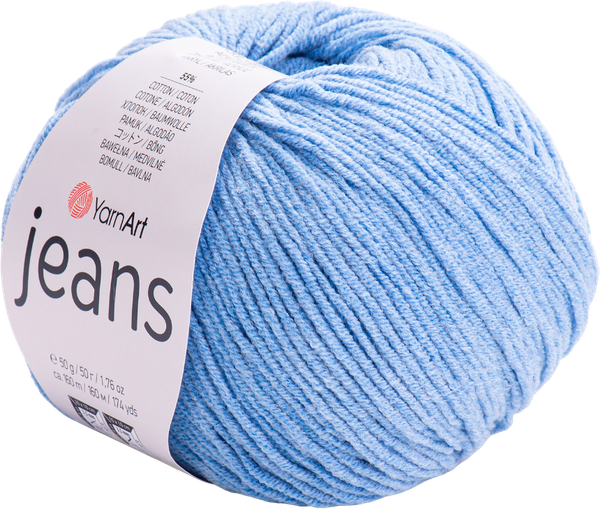 Изображение товара Пряжа для вязания Yarnart Jeans 55% хлопок, 45% акрил / 15 (160м, голубой)