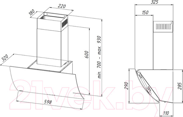 Изображение товара Вытяжка наклонная Akpo Clarus Eco 60 WK-4  (серый)