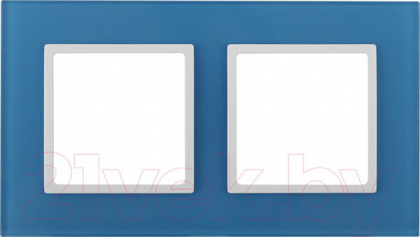 Изображение товара Рамка для выключателей и розеток ЭРА Elegance 14-5102-28 / Б0034500 (голубой/белый)