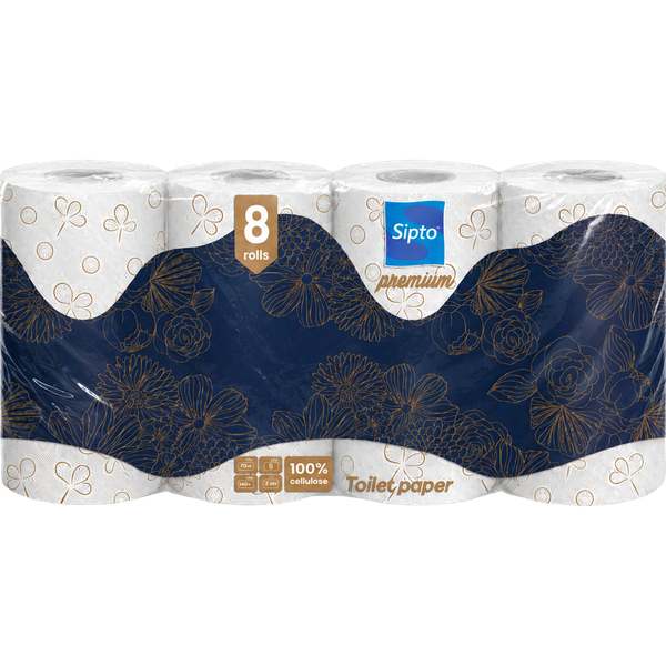 Изображение товара Туалетная бумага Sipto Premium 3х слойная (8рул, белый)