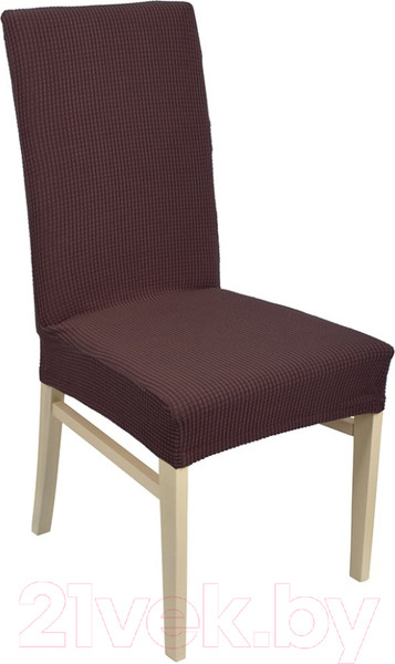 Изображение товара Чехол на стул QWERTY Вельвет / 65828 (темно-коричневый)