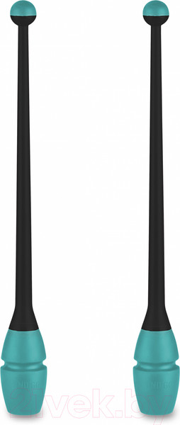 Изображение товара Булавы для художественной гимнастики Indigo Sport IN018 (черный/бирюзовый)