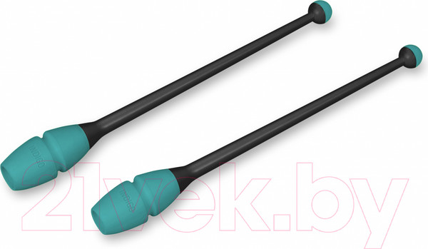 Изображение товара Булавы для художественной гимнастики Indigo Sport IN018 (черный/бирюзовый)
