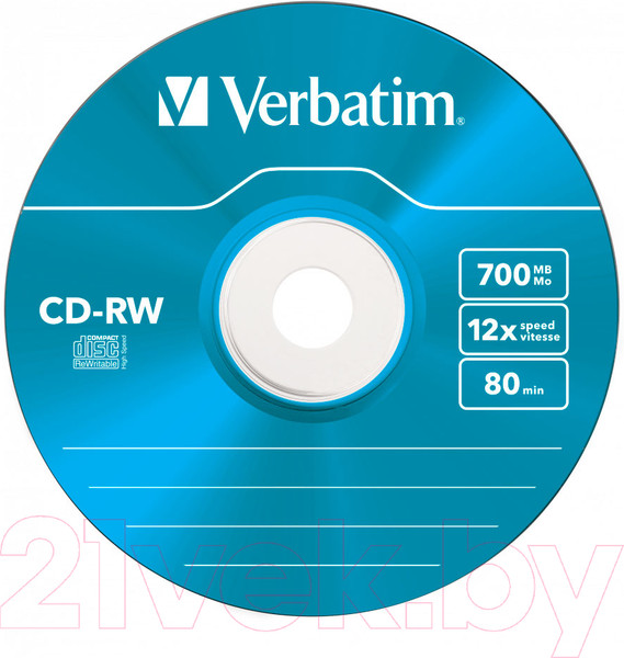 Изображение товара Набор дисков CD-RW Verbatim 700мб Slim / 43167 (5шт)