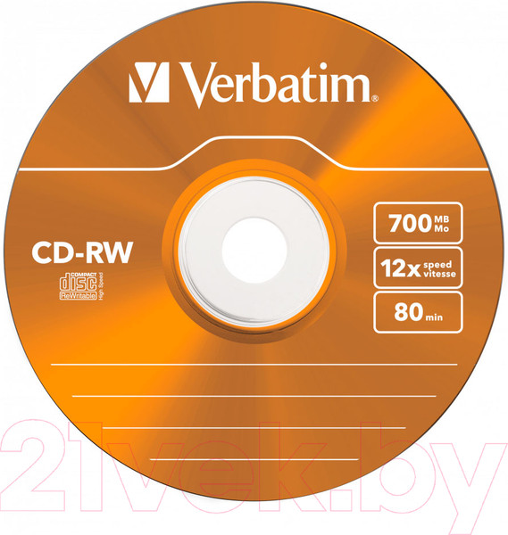 Изображение товара Набор дисков CD-RW Verbatim 700мб Slim / 43167 (5шт)