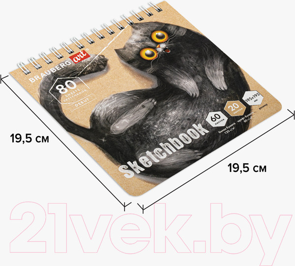 Изображение товара Скетчбук Brauberg Art Debut / 112983 (белая бумага)