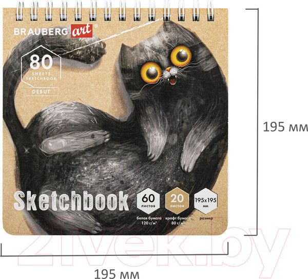 Изображение товара Скетчбук Brauberg Art Debut / 112983 (белая бумага)