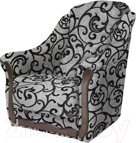 Изображение товара Кресло мягкое Асмана Анна (рогожка завиток черный)