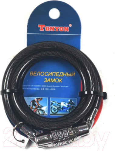 Изображение товара Велозамок Tonyon Кодовый 8x900 / 519C-0890F (черный)