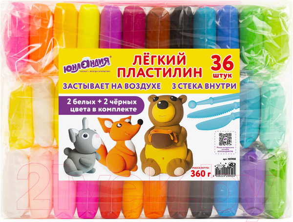 Изображение товара Пластилин Юнландия 105908 (36шт)