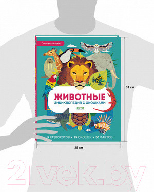 Изображение товара Энциклопедия CLEVER Животные. Энциклопедия с окошками (Петти У.)