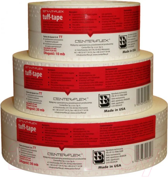 Изображение товара Лента для гипсокартона Strait Flex Tuff-Tape 0.057x20м (красный)