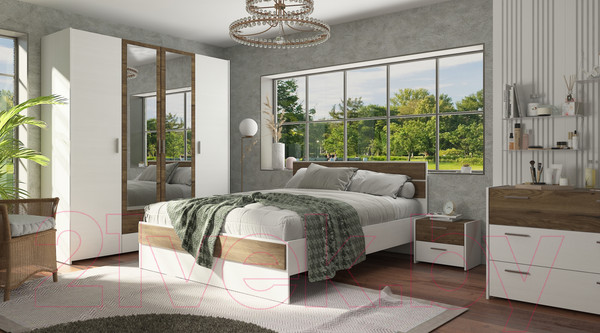 Изображение товара Комплект мебели для спальни Евва Венеция 1 (бодега белый/ясень орландо)