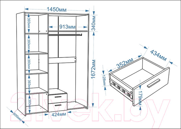 Изображение товара Комплект мебели для спальни Евва Венеция 2 (бодега белый/ясень орландо)
