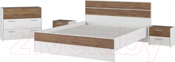 Изображение товара Комплект мебели для спальни Евва Венеция 4 (бодега белый/ясень орландо)