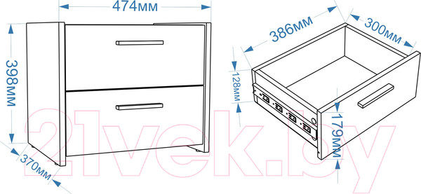 Изображение товара Комплект мебели для спальни Евва Венеция 7 (бодега белый/ясень орландо)