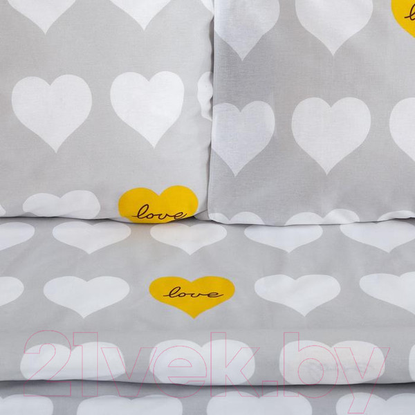 Изображение товара Комплект постельного белья Этель Heart Евро / 6632103