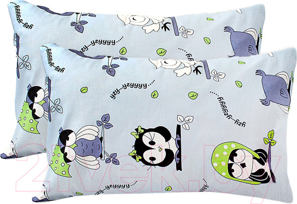 Изображение товара Комплект наволочек для малышей Amarobaby Совы / AB215002-2bS1/19 (голубой)