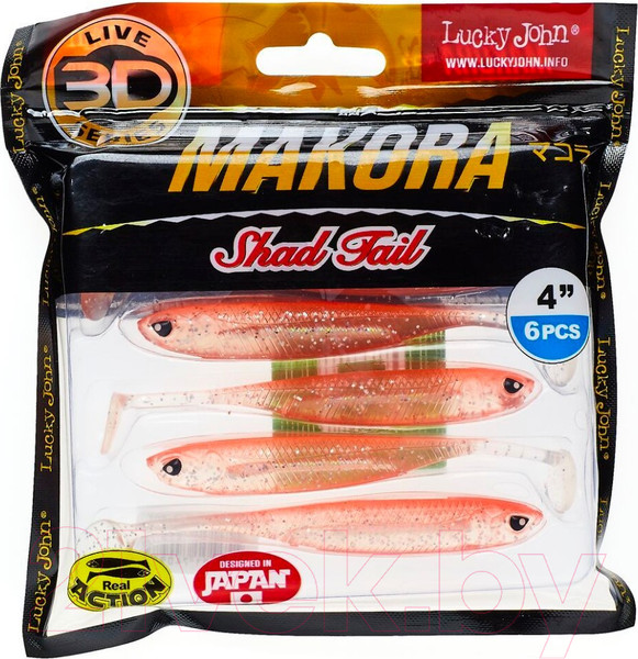 Изображение товара Мягкая приманка Lucky John Series 3d Makora Shad Tail / 140408-007 (6шт)