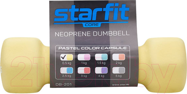 Изображение товара Гантель Starfit DB-201 (0.5кг, желтый пастель)