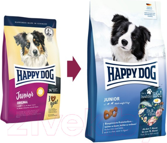 Изображение товара Сухой корм для собак Happy Dog Junior Fit & Vital для щенков c 7 мес. / 60996 (10кг)