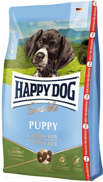 Изображение товара Сухой корм для собак Happy Dog Sensible Puppy Lamm & Reis / 61010 (4кг)