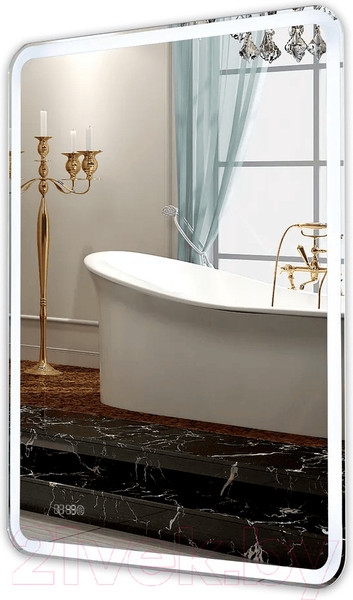 Изображение товара Зеркало Пекам Marta 1 50x80 / marta1-50x80scl (с подсветкой, сенсором на прикосновение и часами)