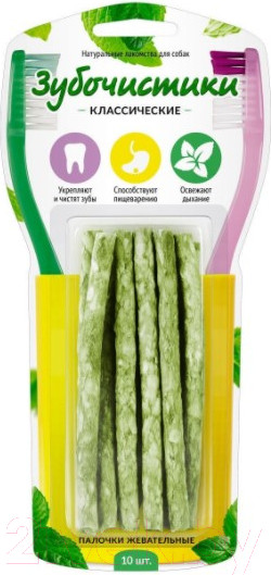 Изображение товара Лакомство для собак Деревенские лакомства Палочки жевательные (85г/10шт)