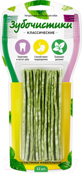 Изображение товара Лакомство для собак Деревенские лакомства Пластинки жевательные (72г/12шт)