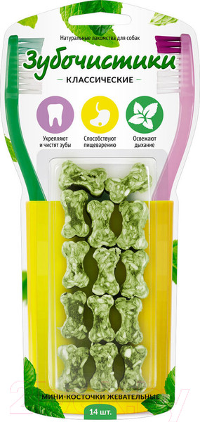 Изображение товара Лакомство для собак Деревенские лакомства Мини-косточки жевательные (60г/14шт)