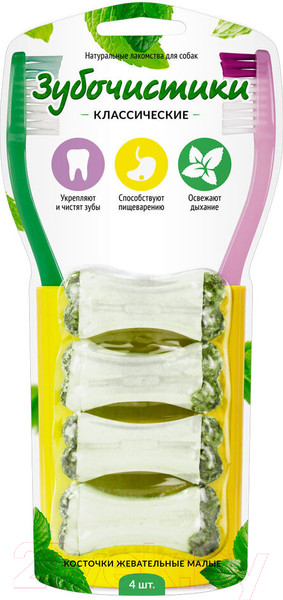 Изображение товара Лакомство для собак Деревенские лакомства Косточки жевательные малые (76г/4шт)