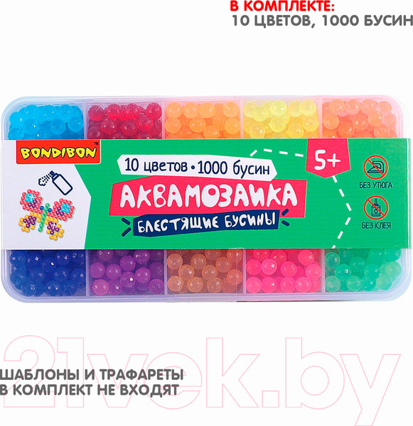 Изображение товара Развивающая игра Bondibon Аквамозаика блестящие бусины / ВВ5248