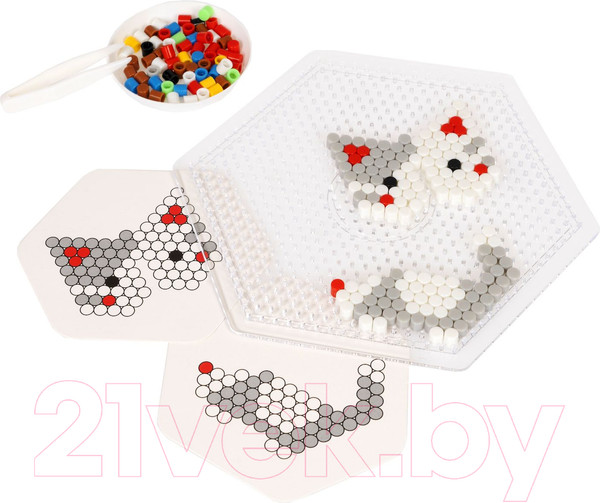 Изображение товара Развивающая игра Bondibon Аквамозаика 3D 3 фигуры Кошка собака попугай / ВВ5254