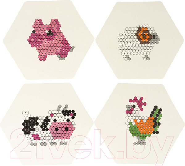 Изображение товара Развивающая игра Bondibon Термомозаика с закрытыми бусинами. Жители фермы / ВВ5331