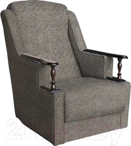 Изображение товара Кресло мягкое Асмана Анна с деревянными подлокотниками (рогожка бежевый)