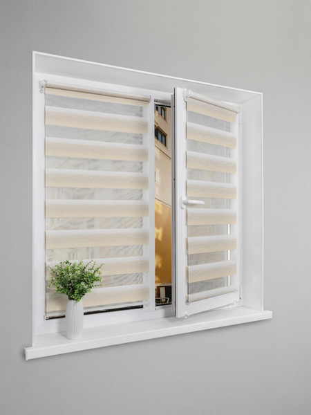 Изображение товара Рулонная штора Lm Decor Дабл ДН LB 55-01 220x185 (белый/бежевый)