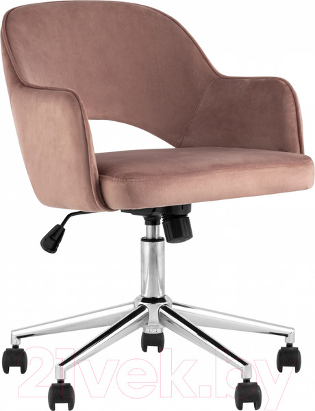 Изображение товара Кресло офисное Stool Group Кларк / CLARKSON Pink CHROME (велюр розовый)