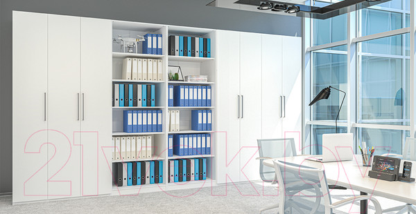 Изображение товара Шкаф-пенал Мебель-Неман Отис МН-039-03 П1 (белый/белый)