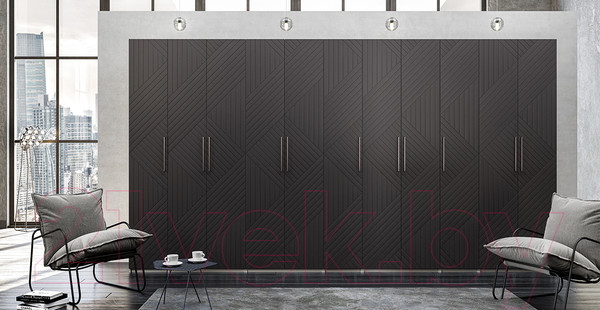 Изображение товара Шкаф-пенал Мебель-Неман Отис МН-039-03 П5 (белый/графит)