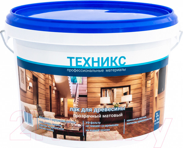 Изображение товара Лак Техникс ВД-АК-1 ТМ Для древесины (3кг, прозрачный, матовый)