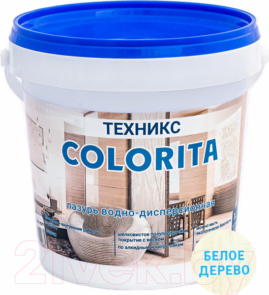 Изображение товара Лазурь для древесины Техникс Colorita ВД-АК-1 (1кг, белое дерево)