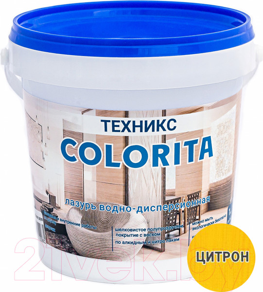 Изображение товара Лазурь для древесины Техникс Colorita ВД-АК-1 (1кг, цитрон)