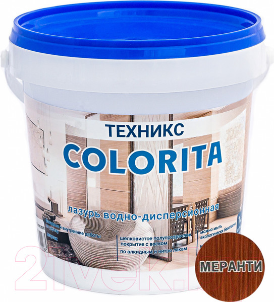 Изображение товара Лазурь для древесины Техникс Colorita ВД-АК-1 (1кг, меранти)