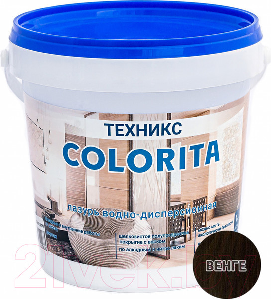 Изображение товара Лазурь для древесины Техникс Colorita ВД-АК-1 (1кг, венге)